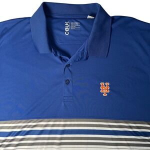 New York Mets Performance Polo Shirt XXXL Blue Orange Striped Cutter & Buck CBUK